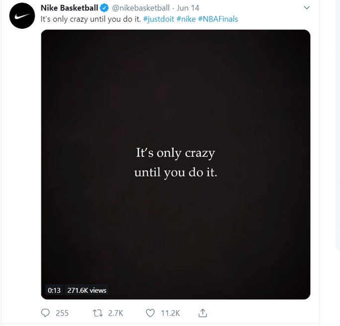 Social Media Video - Twitter Nike post
